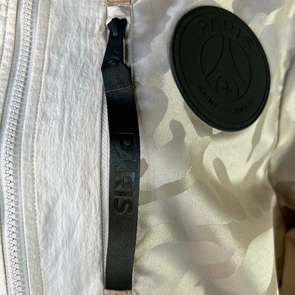 Jordan PSG Jacket Cream Camo Hooded Men’s XS Paris Saint Germain Rare